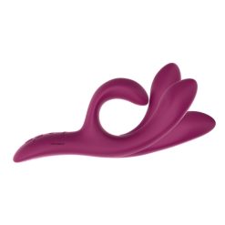 The Nova Vibrator showing how flexible it is by touching clitoral and G-spot tips