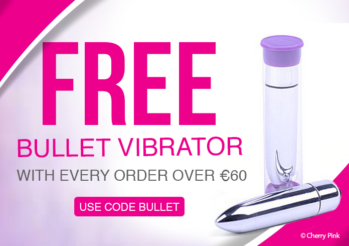 Free Bullet Vibrator with orders over €60 wrote with a silver Bullet