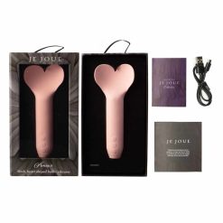 The Pink Je Joue Amour Bullet Vibrator With Its Charger and Leaflets