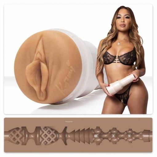 The fleshlight Girl Kazumi Holding her Fleshlight