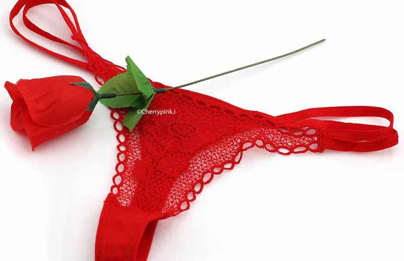 Gift Ideas For Valentine's Day Red Panty on a White Background