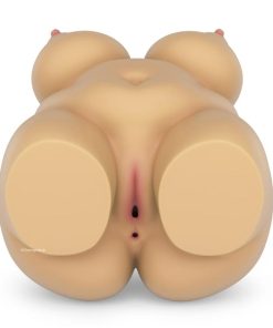 Close up of the vagina and anus from the flesh coloured sex doll