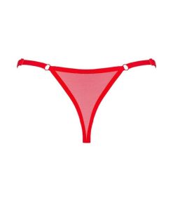 Obsessive Obsessiver Thong Red Back View on a white background.