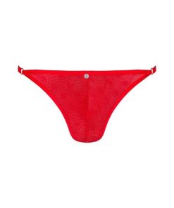 Obsessive Obsessiver Thong Red Front View on a white background.