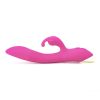 The 9-Speed Rechargeable Silicone Rabbit Vibrator Lying on its Back