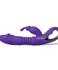 The purple vibrator lying on its back