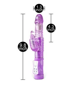 The purple vibrator standing with all its sizes