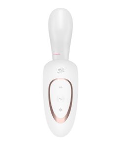 The controls on the front of the Satisfyer vibrator