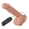 The Dildo With Large Testicles on a White Background