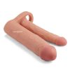 Pleasure X-Tender Double Penetration Penis Sleeve Laying Down.