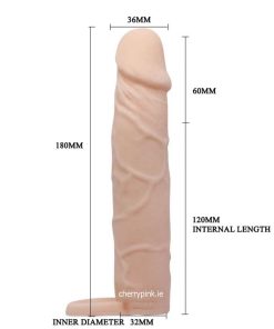 The Penis Sleeve with it sizes all around it.