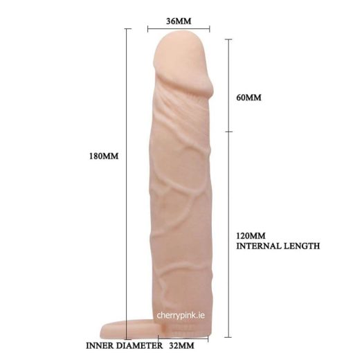 The Penis Sleeve with it sizes all around it.