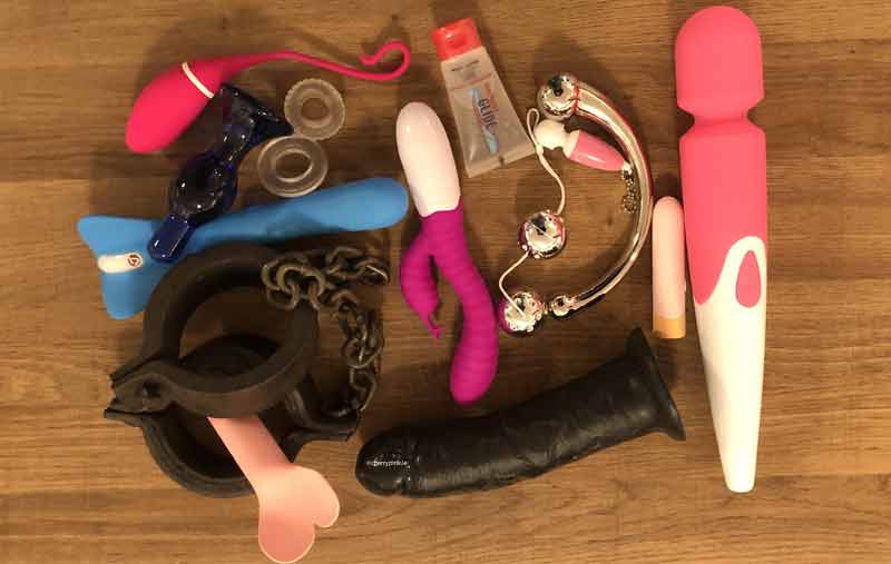 Several Sex Toys Made From Silicone Glass Stainless Steel and Rubber