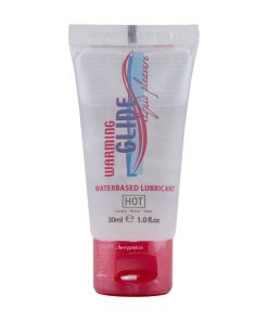 Warming Glide Liquid Pleasure Lubricant 30 ml Standing on its Red Top