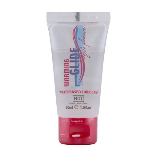 Warming Glide Liquid Pleasure Lubricant 30 ml Standing on its Red Top