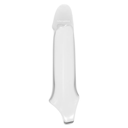 The side of the clear penis sleeve