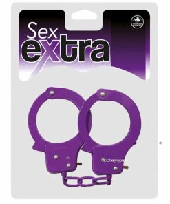 Sex Extra Metal Bondage Handcuff in Purple Outer Packet