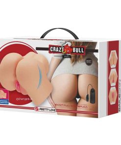 Crazy Bull Hailey Male Masturbator Outer Box with picture of the bum a female model, remote and masturbator on the front