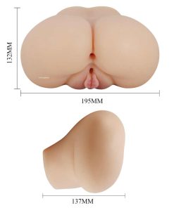 The Top and Front of The Crazy Bull Luna Male Masturbator Flesh With its Sizes