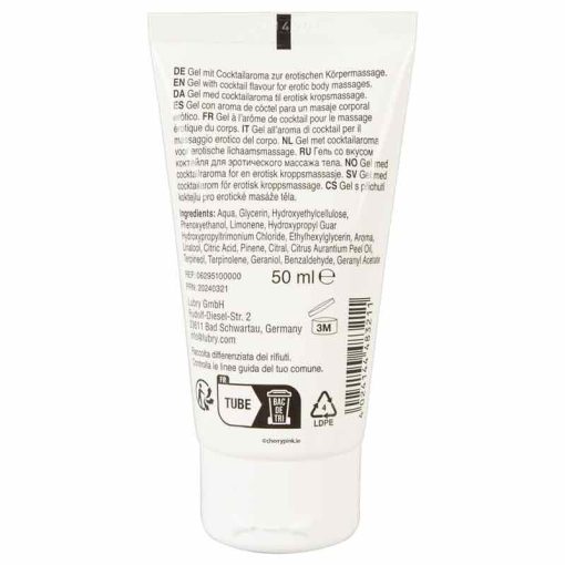 Lick It Erotic Massage Oral Gel Back of The Tube
