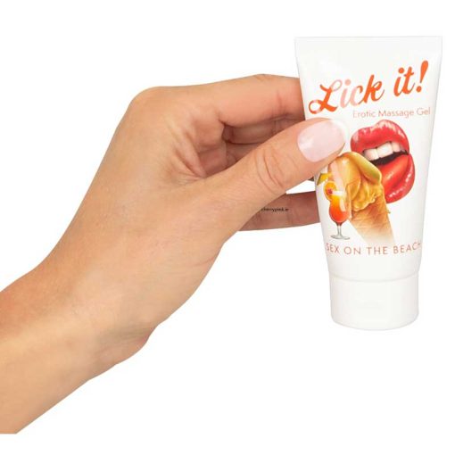 Lick It Erotic Massage Oral Gel in a Women's Hand