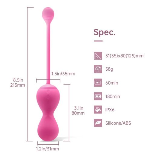 Magic Motion Smart Kegel Master Balls Pink Spec and sizes