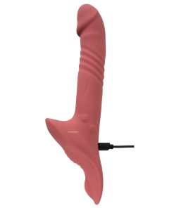 The pink Strap-on dildo plugged and charging