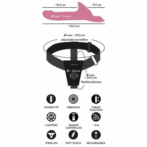 Sizes and information from the Strap-on set