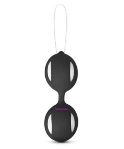 Smart Weighted Silicone Kegel Balls Black With White Inlay