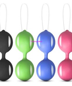 Smart Weighted Silicone Kegel Balls All The Coloured Balls Standing on a White Background