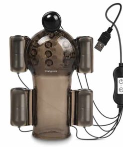 Penis Trainer with 5 Bullet Vibrators and Its Remote Control