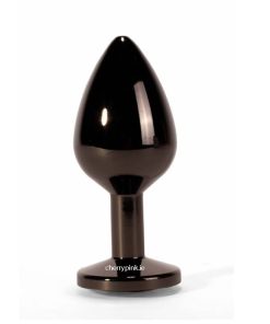 X-MEN Secret Shine Large Butt Plug Black Standing on a White Background