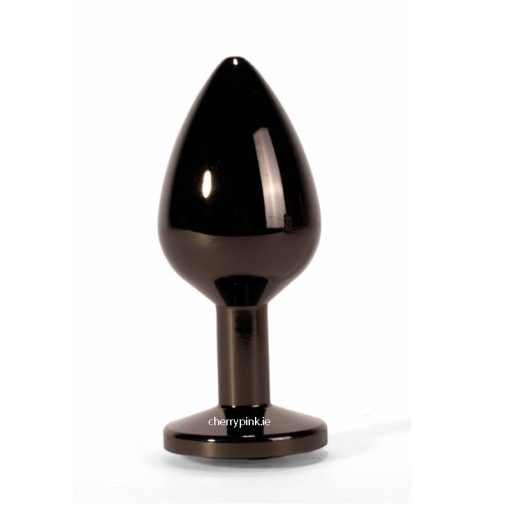X-MEN Secret Shine Large Butt Plug Black Standing on a White Background